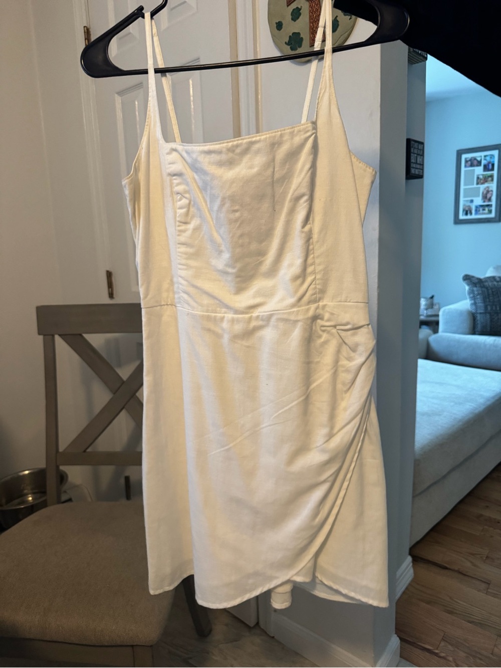 Abercrombie & Fitch Cream Spaghetti-Strap Mini Dress